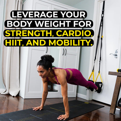 TRX All-In-One Home Gym System – Complete Suspension Training Kit for Strength Training, HIIT & Full-Body Workouts at Home or Outdoors, Includes Indoor & Outdoor Anchors