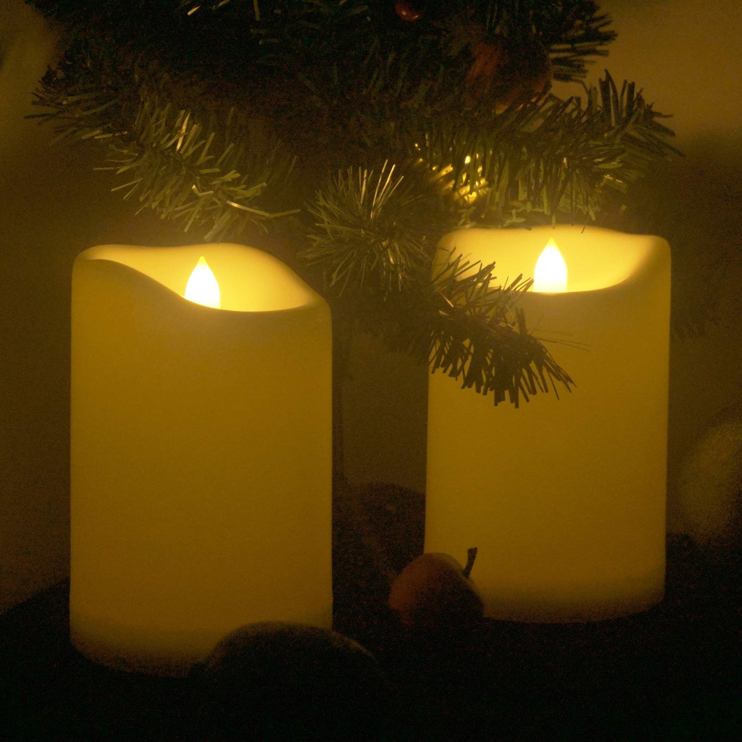 CANDLE CHOICE Waterproof Outdoor Flameless Candles with Remote Timer Large Realistic Flickering Battery Operated Electric LED Pillars Garden Patio Christmas Wedding Decorations 4”x6” 2 Pack