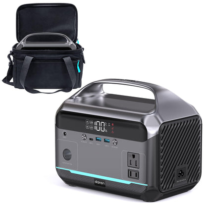 DARAN Portable Power Station 350W (600W Surge), Solar Generator 288Wh LiFePO4 Battery Backup with AC Outlets, 7-Port Design Power Bank for Camping, Hurricane Emergency RV