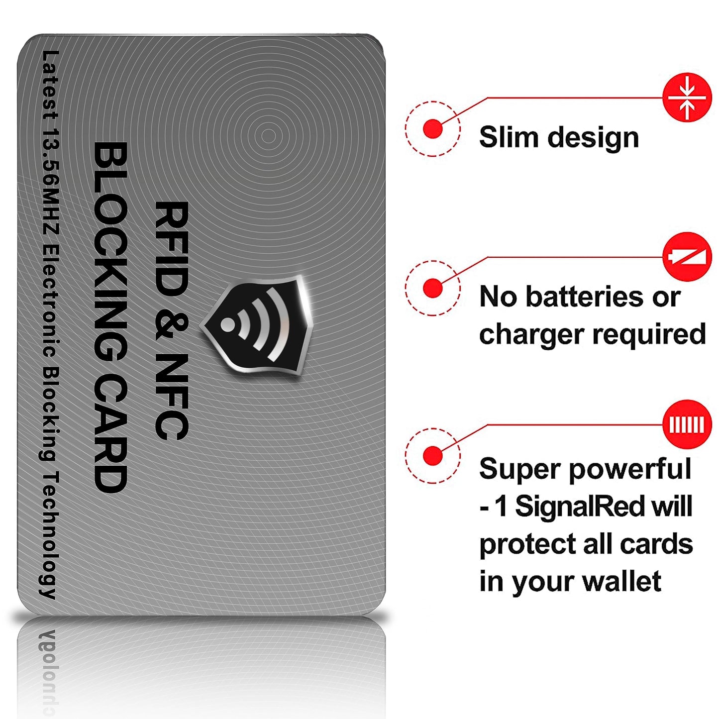 SaiTech IT 5 Pack RFID Blocking Cards, One Protects Entire Wallet Purse, NFC Contactless Bank Debit Credit Card Protector ID ATM Guard - Grey