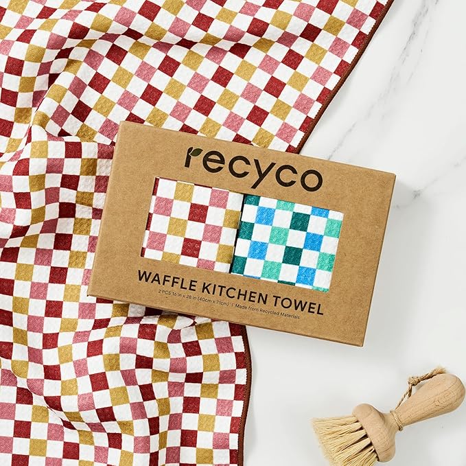 RECYCO Waffle Kitchen Towel Set of 2