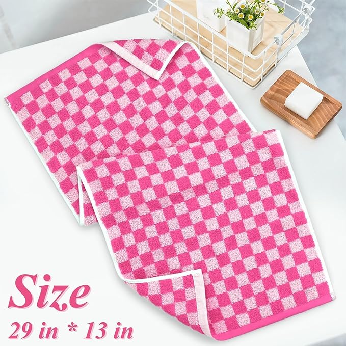Jacquotha Pink Hand Towels 4 Pack, Cotton Decorative Bathroom Hand Towel &