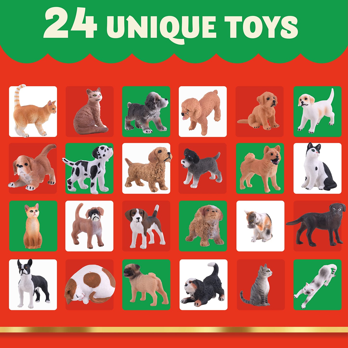 JOYIN Christmas Advent Calendar 2025, 24 Days Dog Cat Countdown Animal Advent Calendar for Kids Toddlers, Christmas Party Favor Gifts, Xmas Gifts for Boys Girls