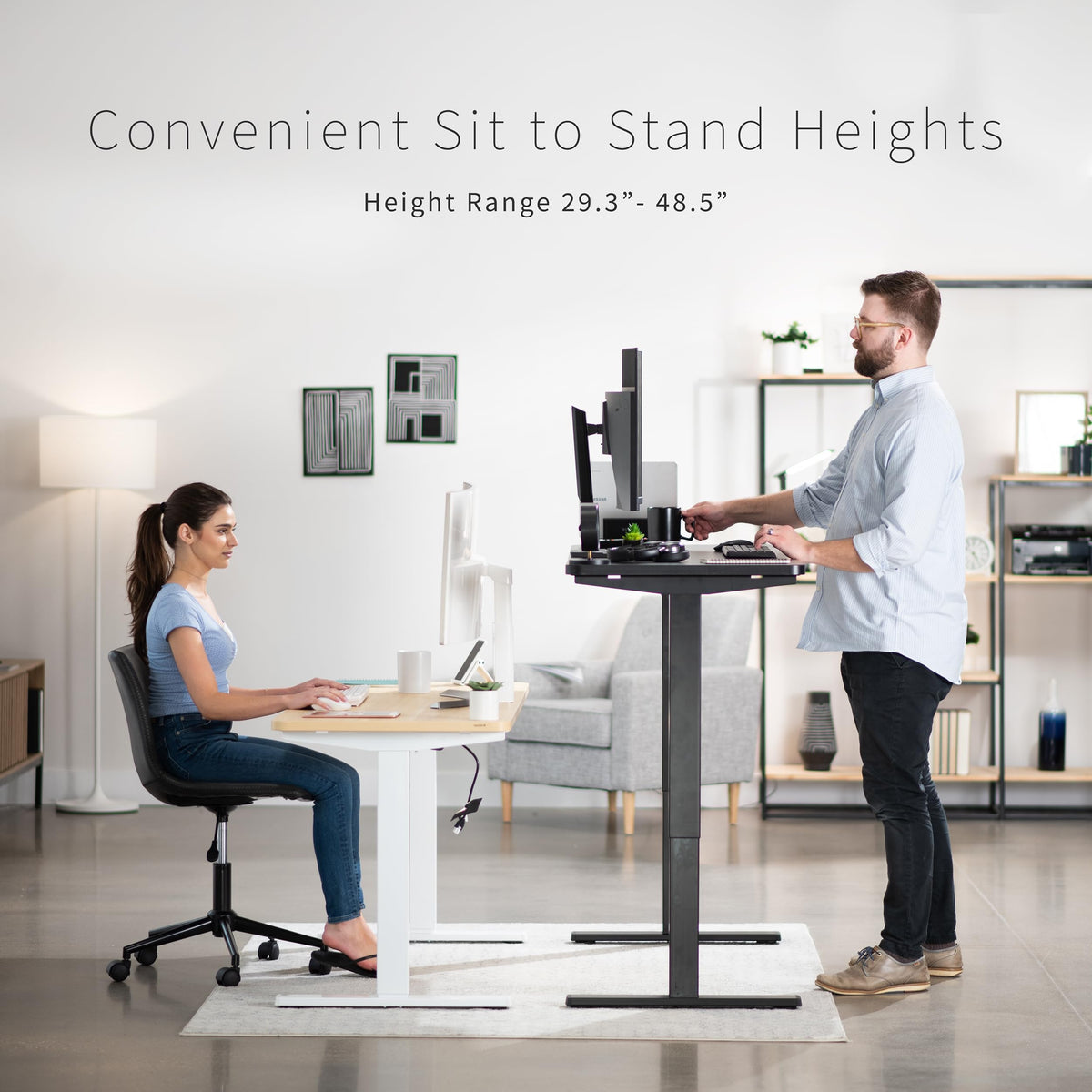 VIVO Electric 60 x 24 in Standing Desk, Memory Height Adjustment, 1B Series, Holds 220 lbs, One-Piece Dark Walnut Top, Black Frame, DESK-KIT-1B6D