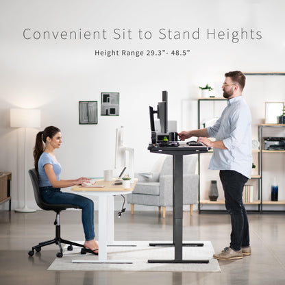 VIVO Electric 60 x 24 in Standing Desk, Memory Height Adjustment, 1B Series, Holds 220 lbs, One-Piece Black Top, Black Frame, DESK-KIT-1B6B