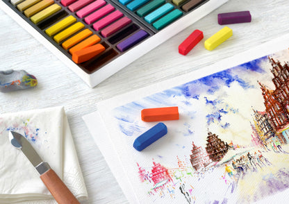 Faber-Castell Creative Studio Soft Pastels Mini, Multicoloured, Cardboard Wallet Of 72, For Art, Craft, Drawing, Sketching, Home, School, University, Colouring