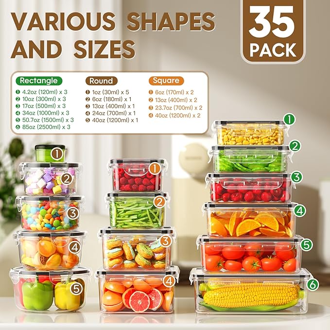 70 PCS Food Storage Containers