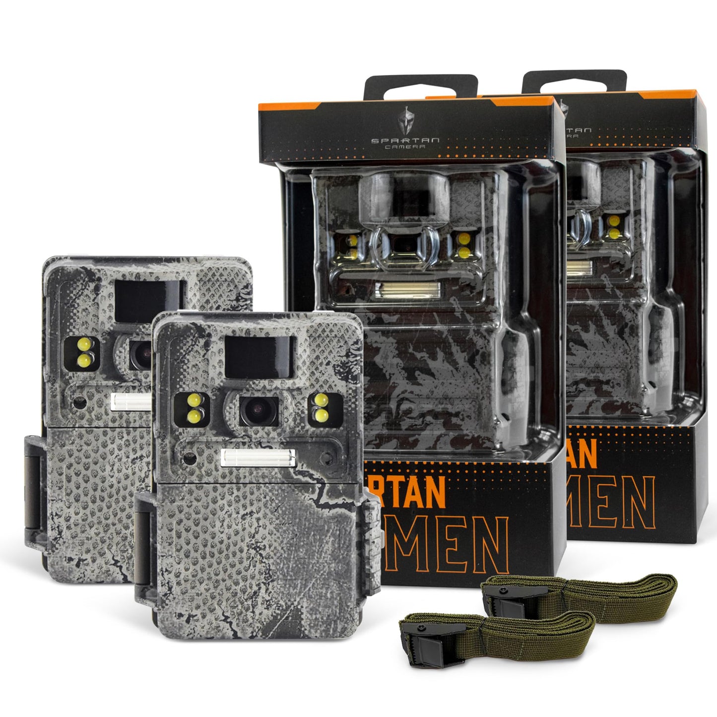 Spartan Camera 2 Pack Lumen Non Cellular Trail Camera HD Video, 24MP Photos, Dual Flash, Full Color Night Vision, 60ft Detection, 75° Wide-Angle, Rugged & Weatherproof