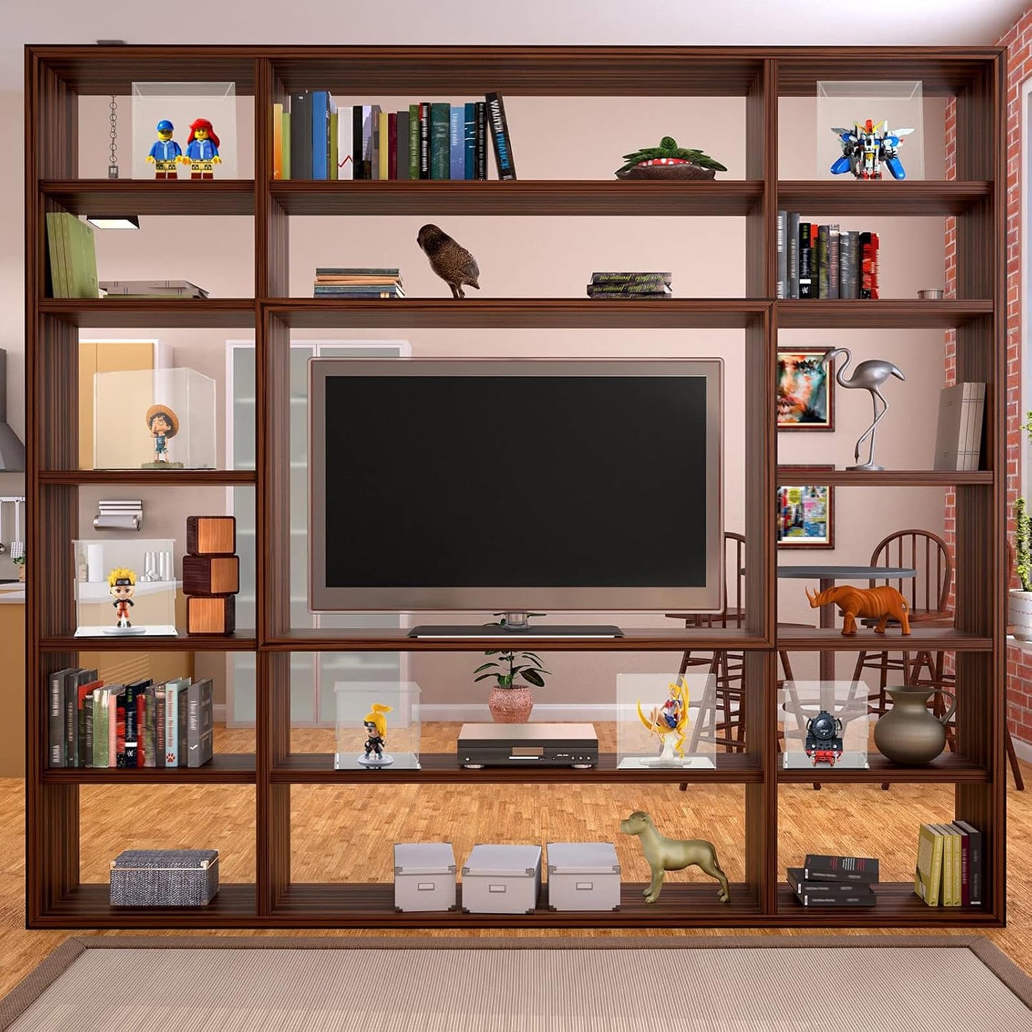 Mineral Crystal Collectibles Acrylic Display Box, Square Holder Organizer Showcase Shelves for Reception Decoration Box, Graduation Keepsake, Party Favor, 35x65x55cm/14x26x22in
