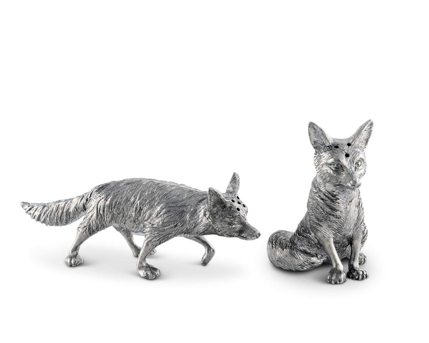 Vagabond House Pewter Foxes Hunting Salt & Pepper Shaker Set 2.5 inch Tall