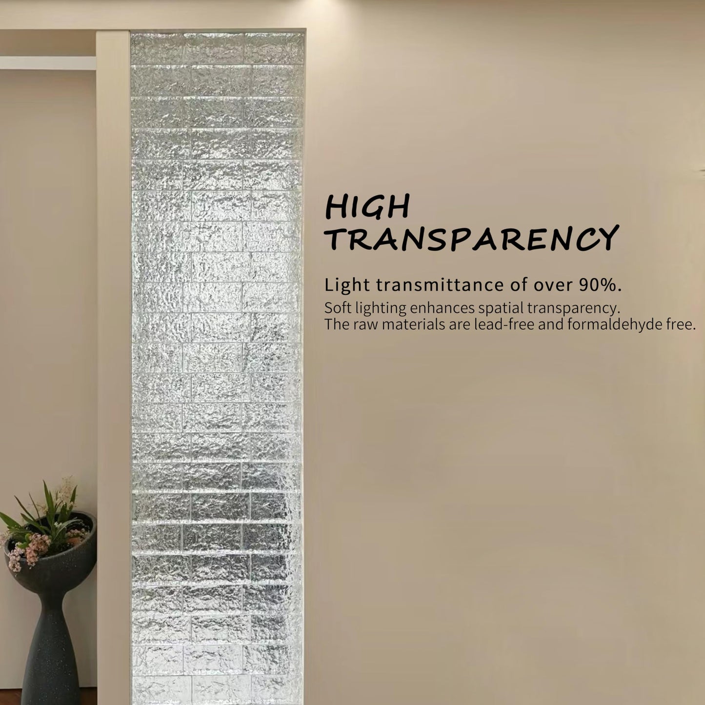 1 Pack-7.9"x3.9"x2" Glass Block with Card Slots-ice Crystal Patterned Rectangular Solid Glass Brick - Used in Building Fields Such as Wall partitions, as Well as for DIY Lighting fixtures, DIY Tables