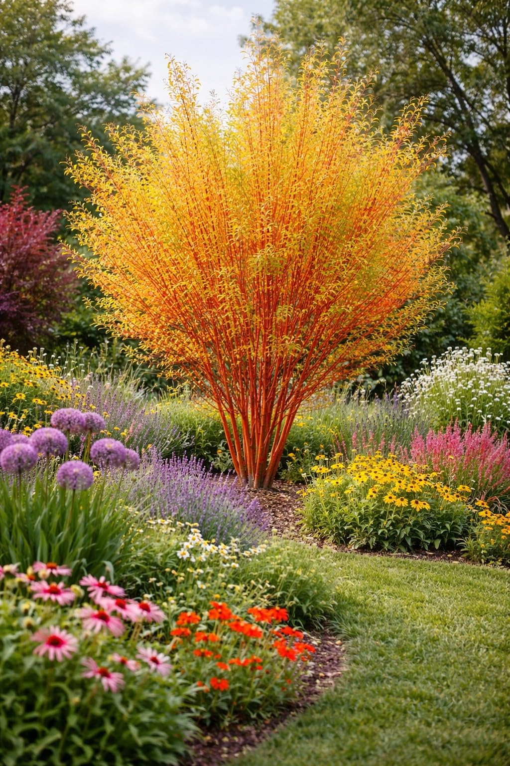 Flame Willow Tree Cuttings for Planting – Bright Red & Orange Stems – Fast Rooting Willow for Colorful Landscaping, Privacy & Winter Interest (10 Trees)