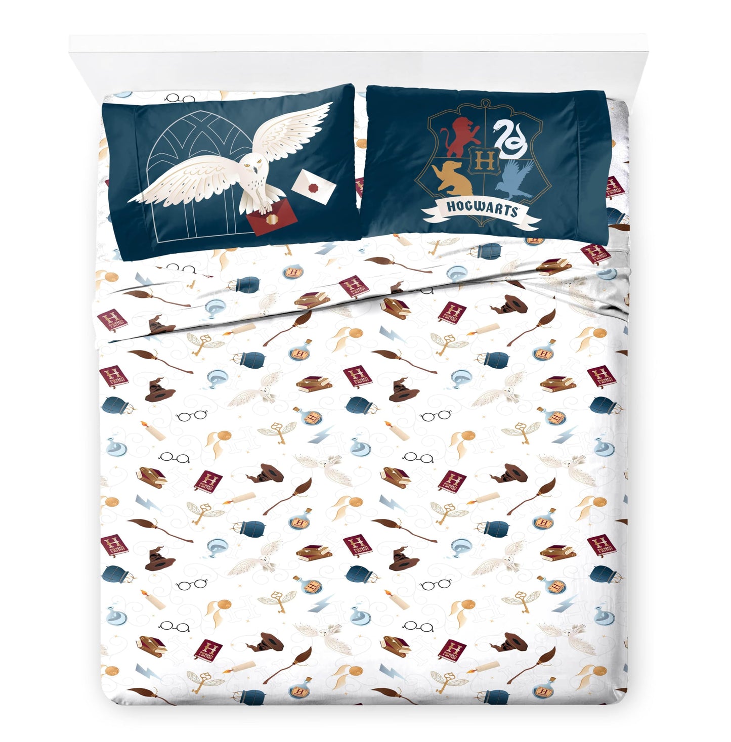 Jay Franco Kids Bed Set, Dark Grey, Harry Potter, 7 Piece Queen