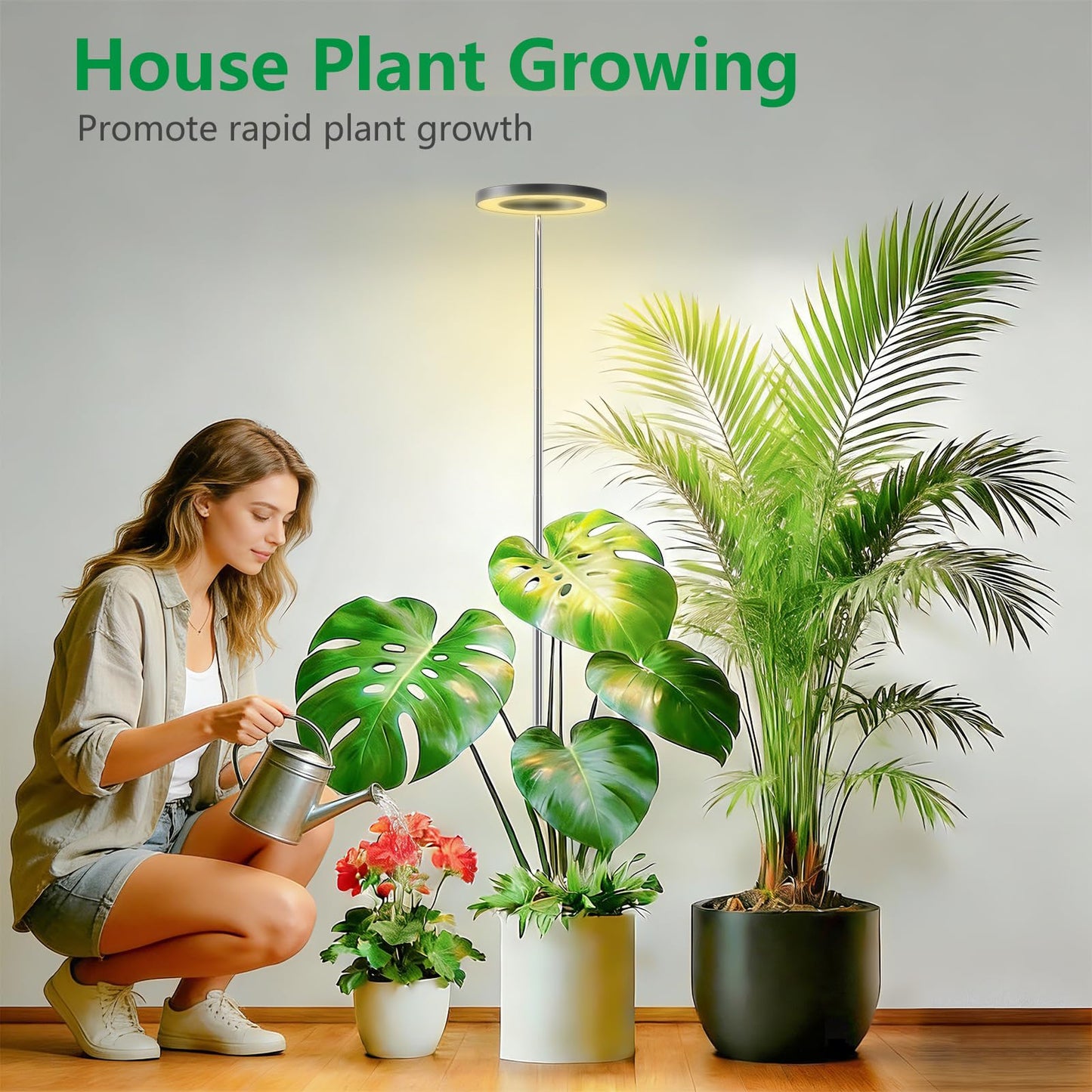 LPMZMBL 2 Packs Plant Grow Light, Grow Lights for Indoor Plants,80 LEDs Full Spectrum Plant Lights for Indoor Growing with 6/12/16H Timer-B2