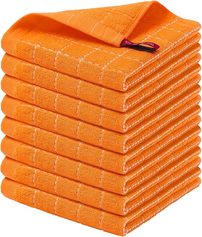 Homaxy 100% Cotton Terry Kitchen Dish Cloths, Ultra Soft and Absorbent Dish
