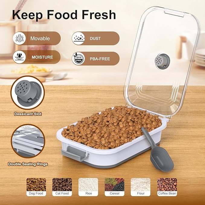 Dog Food Storage Container, 15-23 Lbs Collapsible Dog Food Container