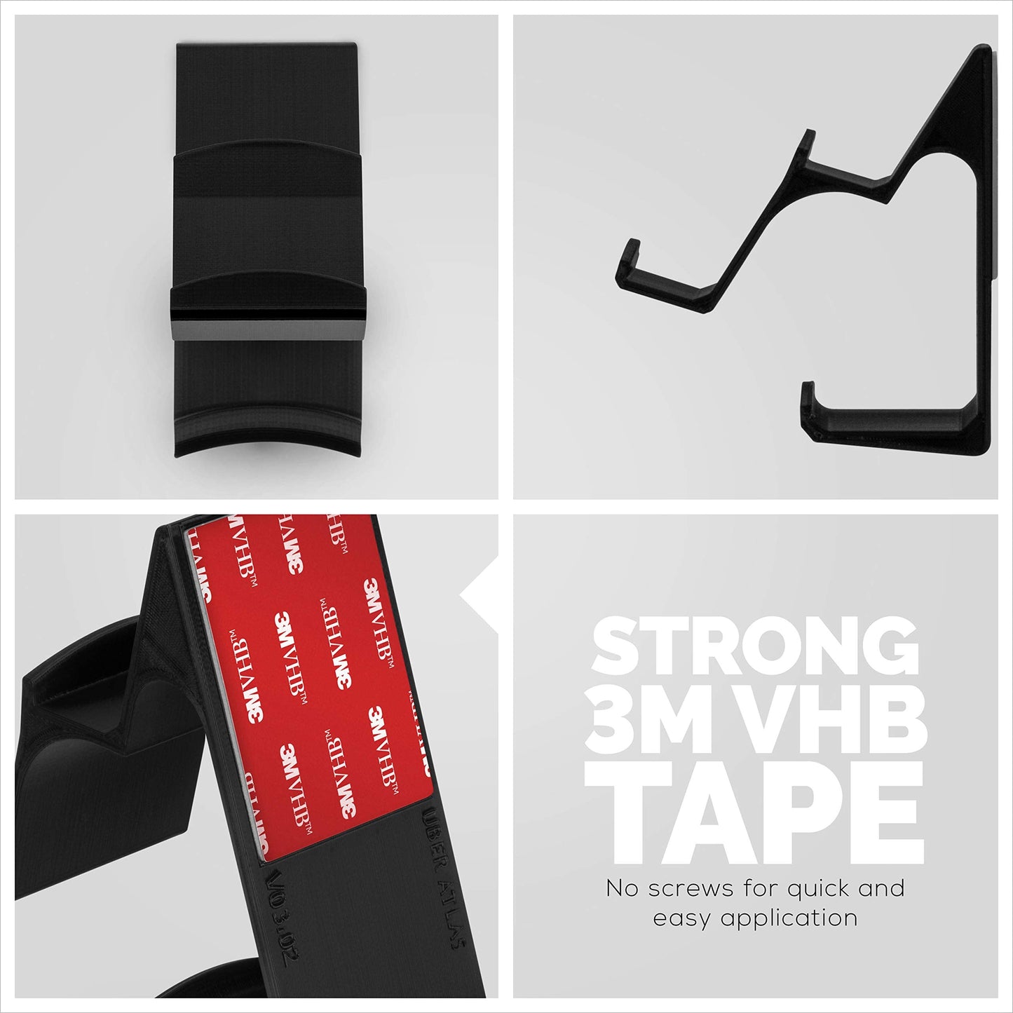 The UberAtlas Dual Game Controller & Headphone Stand Wall Mount Holder for Xbox ONE, Series X, PS5, PS4, PS3, Switch, STEELSERIES Gamepad & More, Stay Organized No Screws, by Brainwavz (Two Pack)