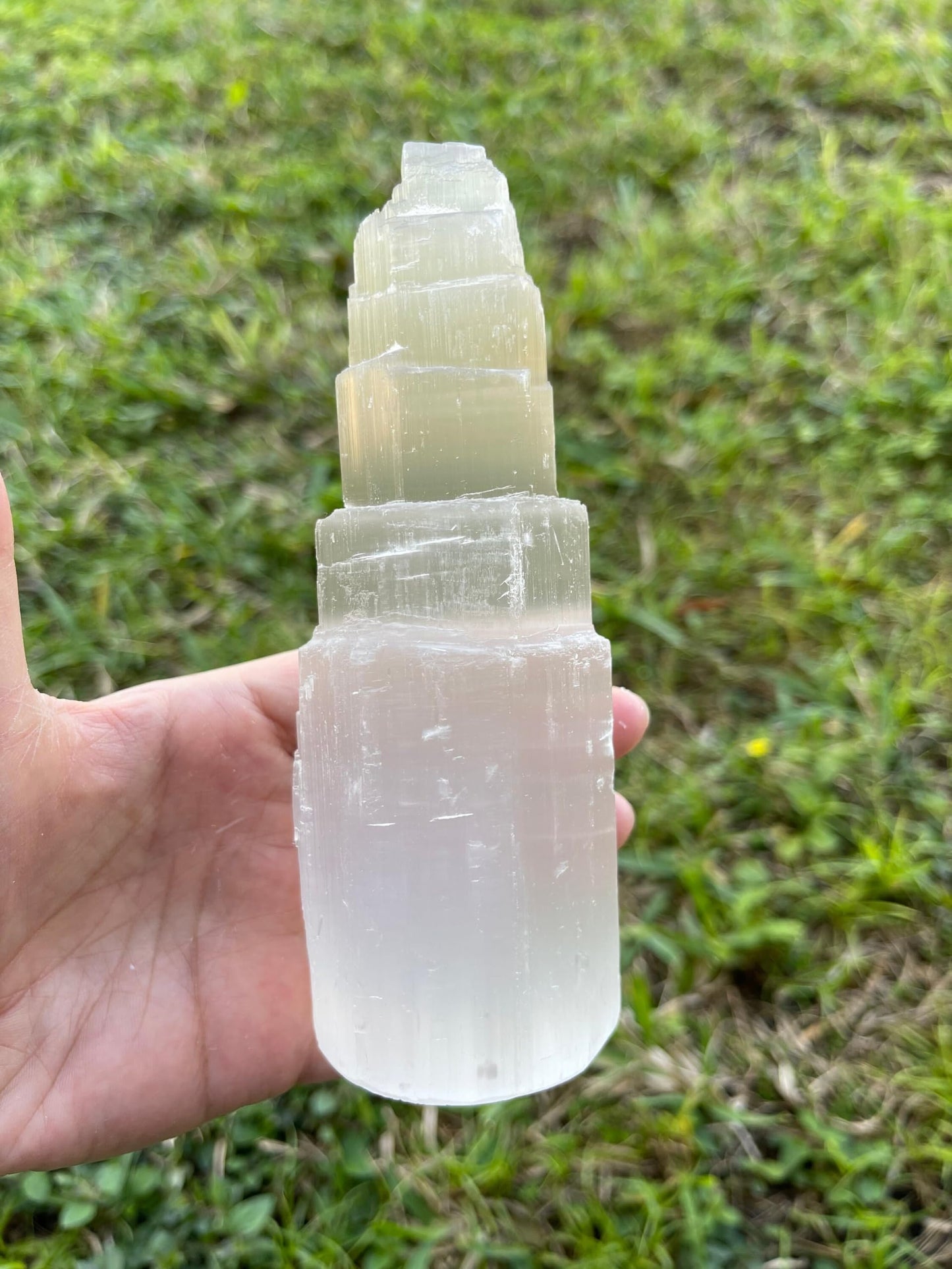 GAF TREASURES Large Selenite Skyscraper Tower 6" Tall, Selenite Skyscraper, Selenite Point, Gypsum Crystal, Healing Crystals (6")