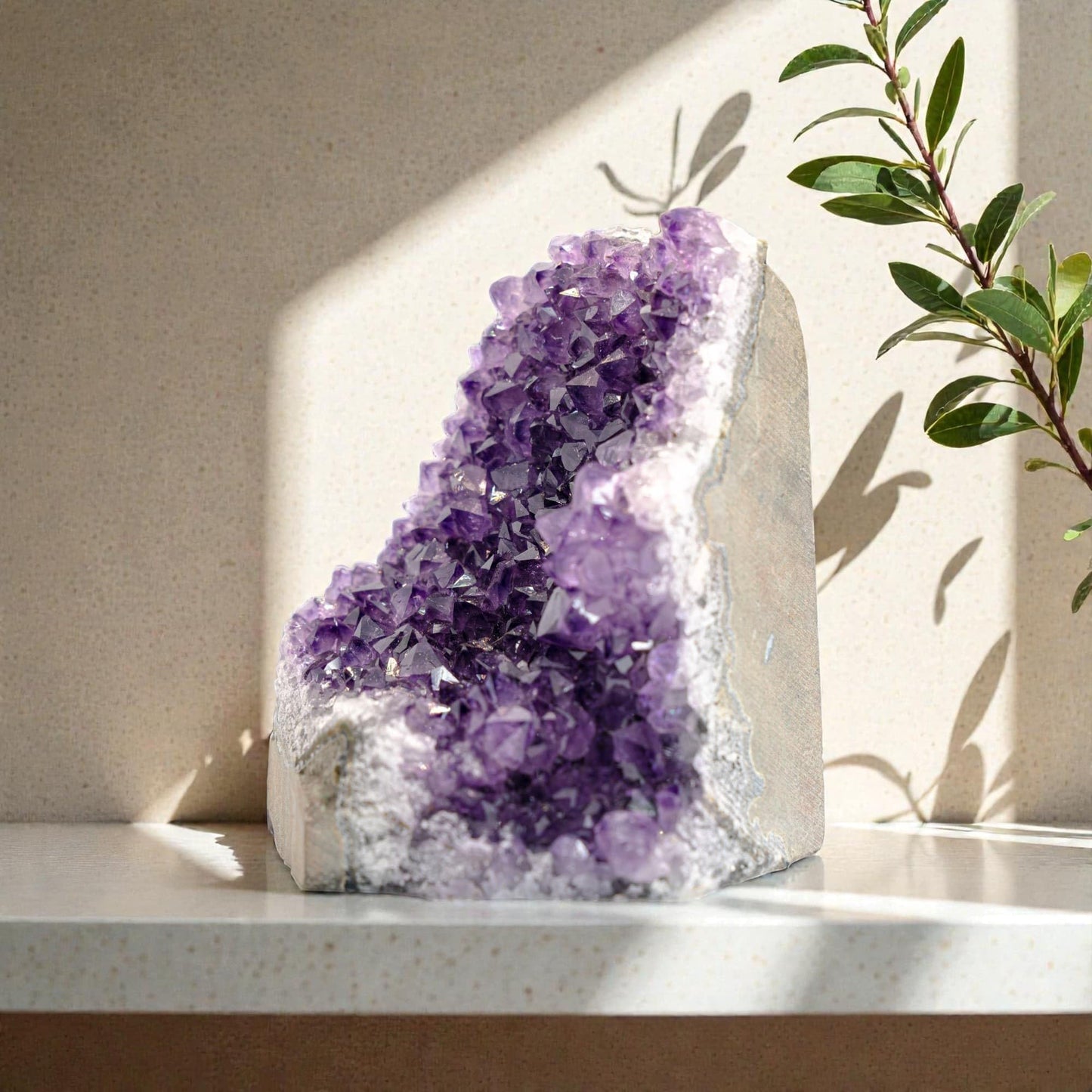 EMPORION Natural Amethyst (4 lb to 5 lb) - 4.5" to 9" Height - Crystal Clusters Stone from Uruguay Raw Geode Quartz - Deep Purple Color