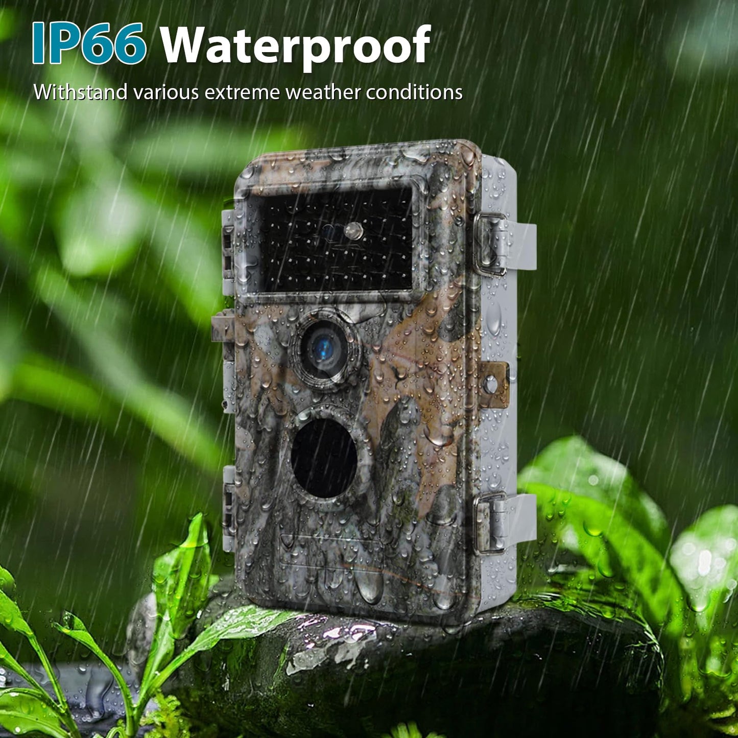 Acuxiaza 2 Pack Trail Camera 64MP 1296P Game Camera with 940nm No Glow Night Vision Fast 0.3s Trigger Speed Motion Activated IP66 Waterproof for Wildlife Cam, Hunting, H.264 MP4 Video