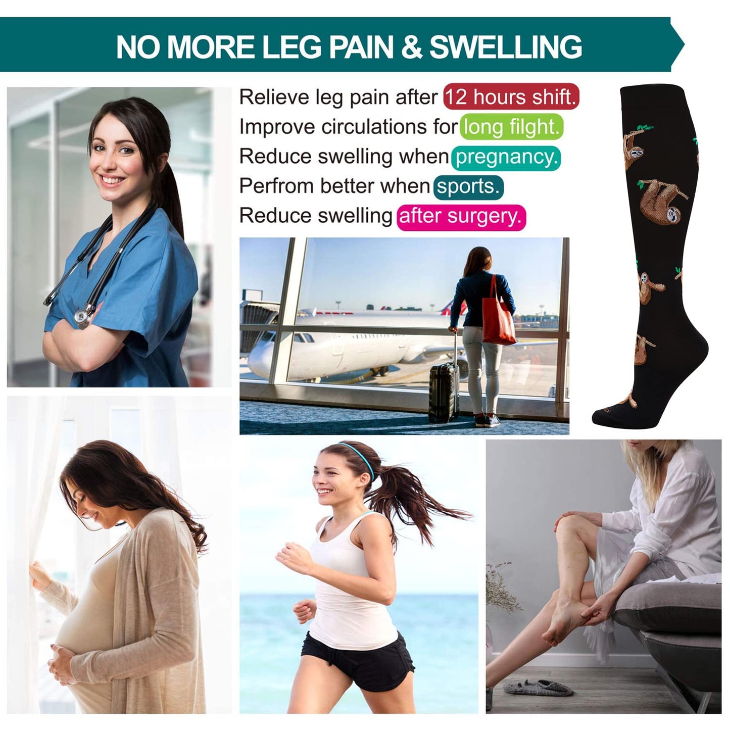 LEVSOX Compression Socks Women and Men, 20-30mmHg, Best for Nurses, Travel, Pregnancy