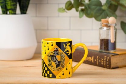 Silver Buffalo Harry Potter Hufflepuff House Crest Ceramic Mug, 14 Ounces
