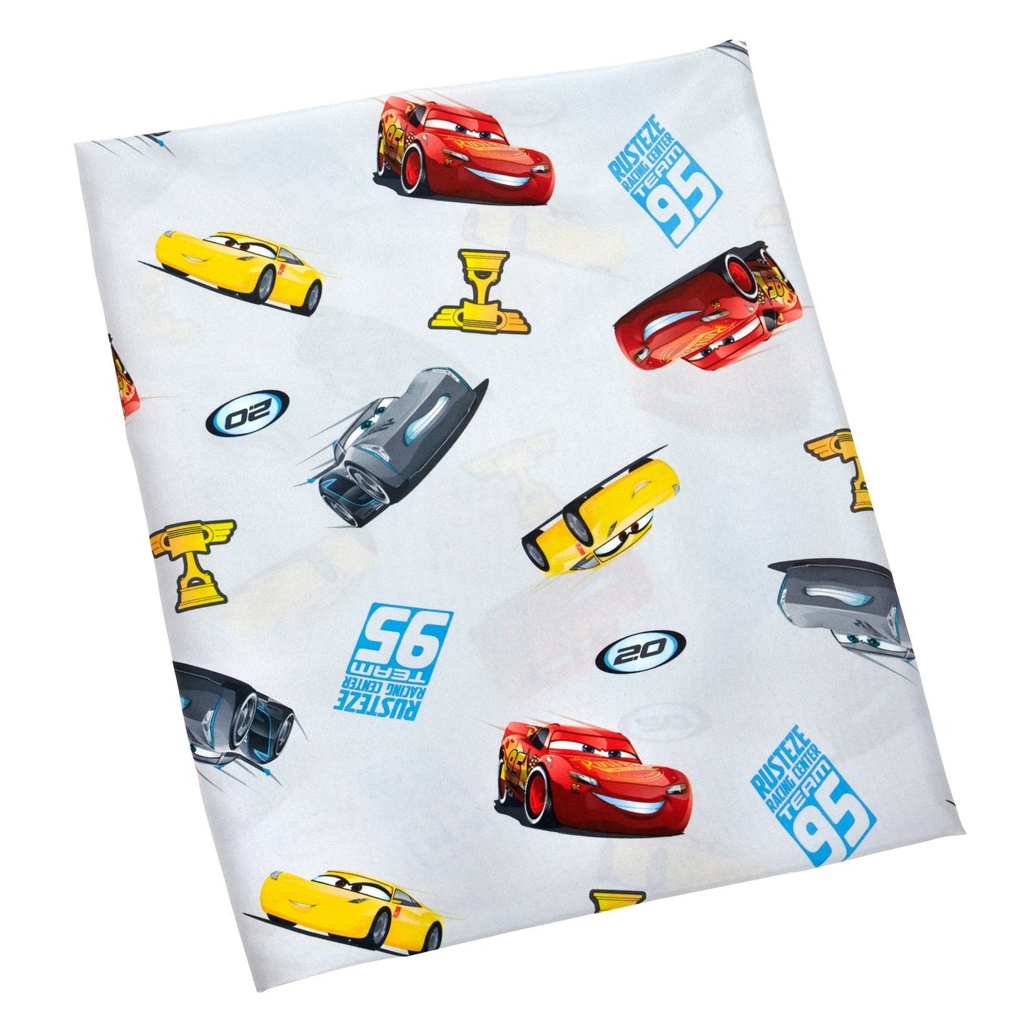 Disney Cars Rusteze Racing Team 4 Piece Toddler Bedding Set, Blue/Red/Yellow/White