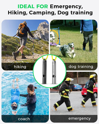 IUMIUN Titanium Pealess Emergency Whistle, 120-130dB High Frequency Safety Survival Whistle for Hiking Camping Boating Dog Training(Matte 1 Pack)