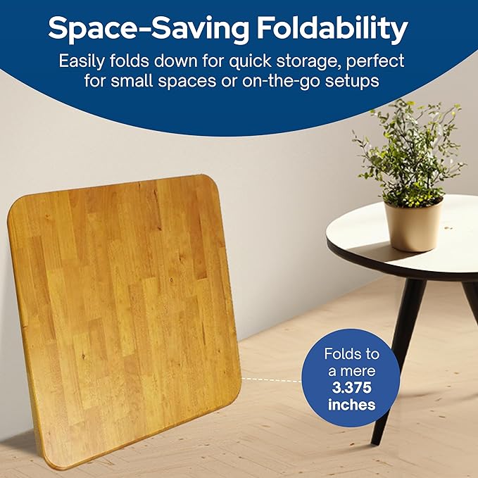 MECO Stakmore Classic Straight Edge Square Wood Folding Card Table, Oak