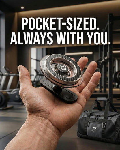 BLAUBECK Magnetic Gym Phone Holder for MagSafe & Android | Carbon Fiber Face + Transparent Acrylic Disc | Ball Joint 360° Mount for Squat Racks, Golf Carts & Metal Equipment | Metal Ring Included