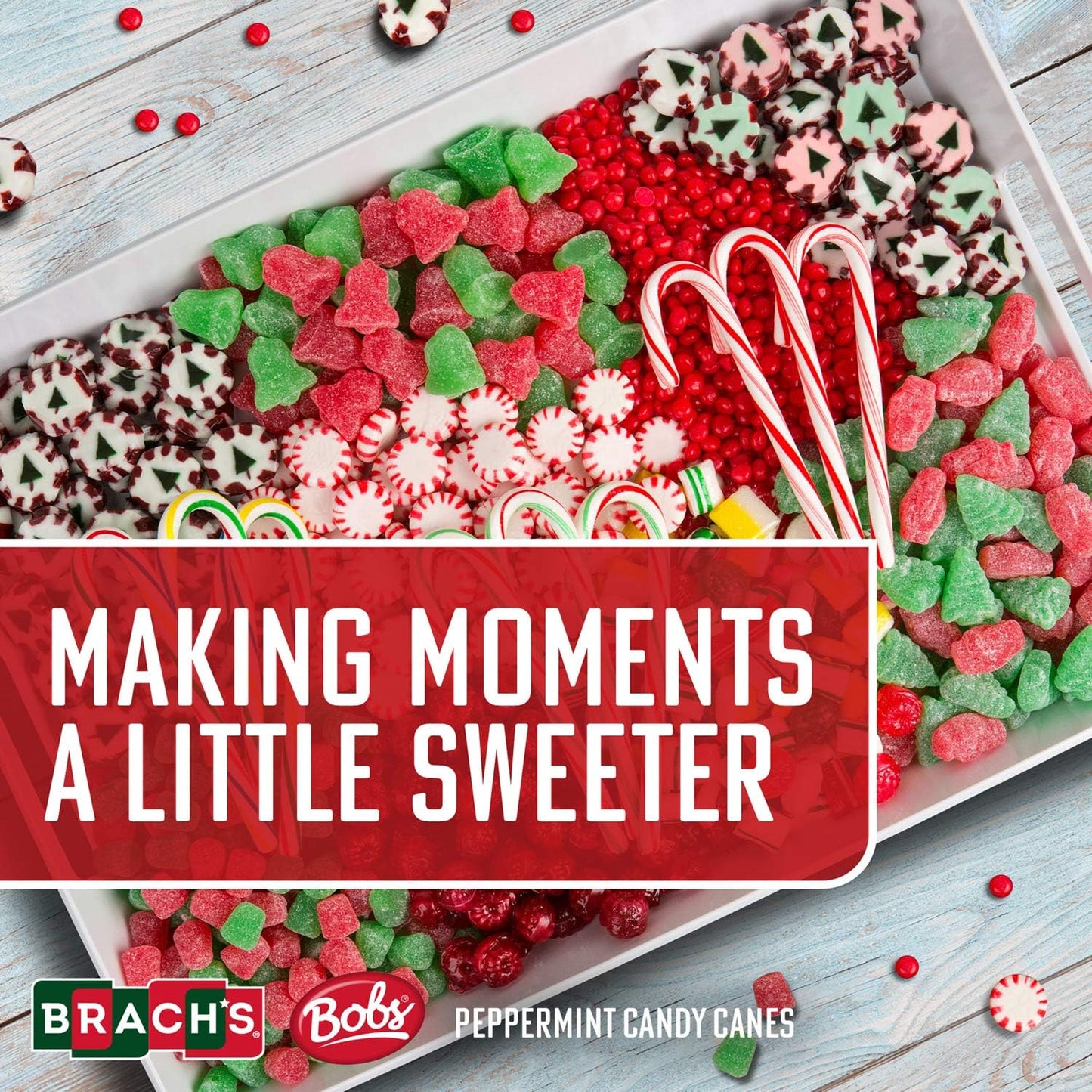BrachsCandy Canes Peppermint - Individually Wrapped Bulk Christmas Candy Canes - Holiday Classic Candy - Stocking Stuffer Candy - Bulk Candy Box (36 Count)