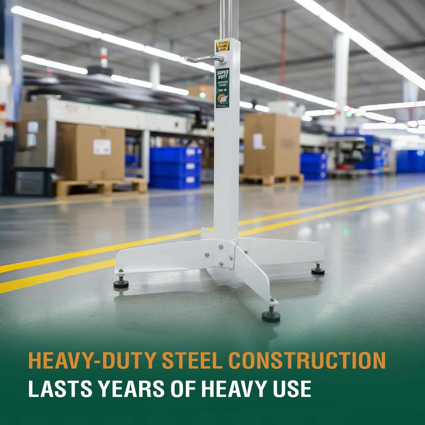 HTC Bench Grinder Stand Adjustable Height From 25 to 41 Inch Heavy Duty 500 lb Capacity Universal Power Tool Stand White HGP-10