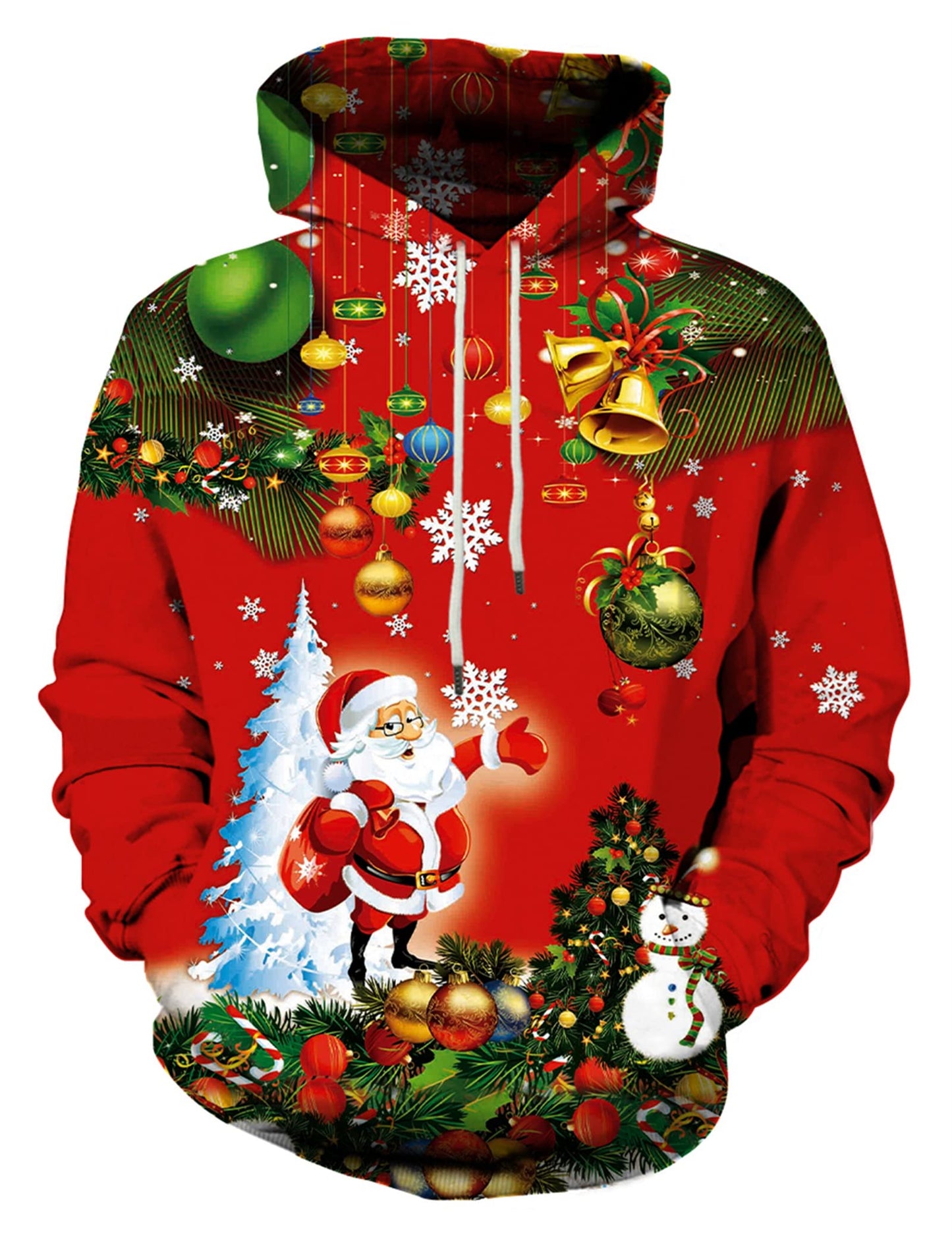 Linnhoy Adults Hoodies Unisex for Men Women Funny 3D Print Wear Christmas Graphic Sweatshirts Novelty Fashion Sweater Size Small