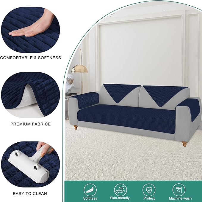 Foxdecor Couch Arm Covers Sofa Arm Cover, Arm Chair Covers Set of 2, Non-Slip