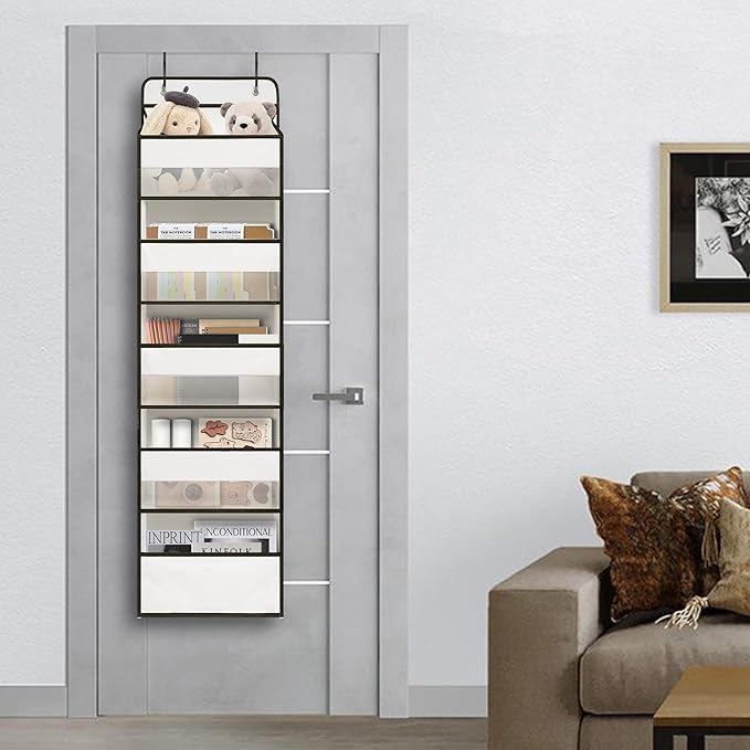 Over Door Organizer with 5 Large Pockets, Heavy Duty Hanging Organizer Storage