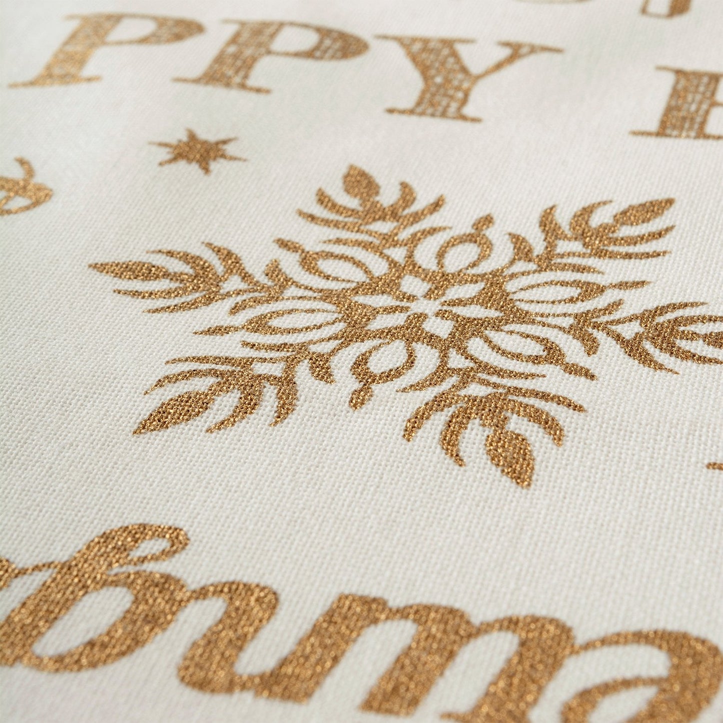 DII Holiday Dining Table Linen Metallic Fabric Kitchen Décor, Christmas Table Runner, 14x72, Gold Holiday Collage