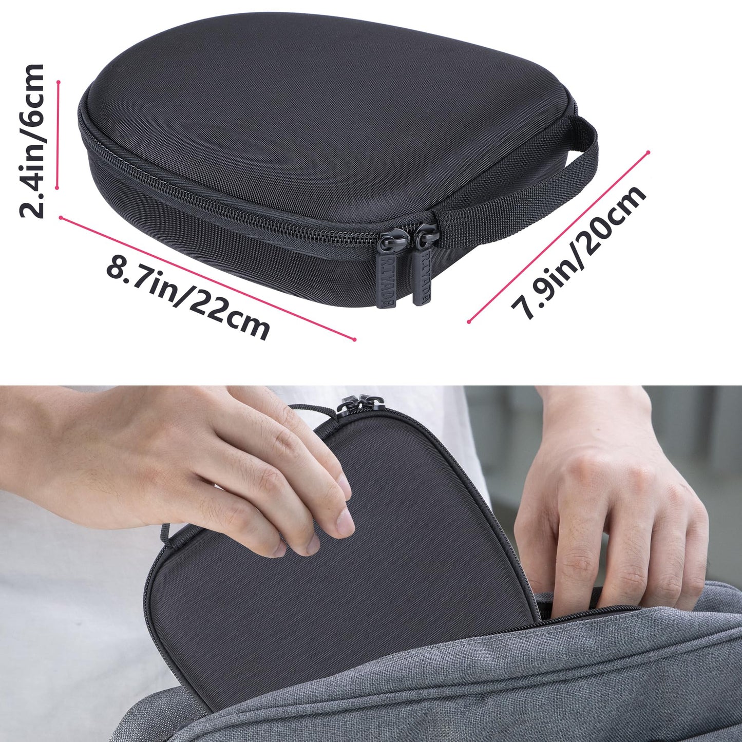 RIYADAone Hard Case Replacement for SteelSeries Arctis Nova Pro 7 7X 7P 1 3 4 5 5X 5P 1P Prime 9X Multi-Platform Gaming Headset (Black Case)