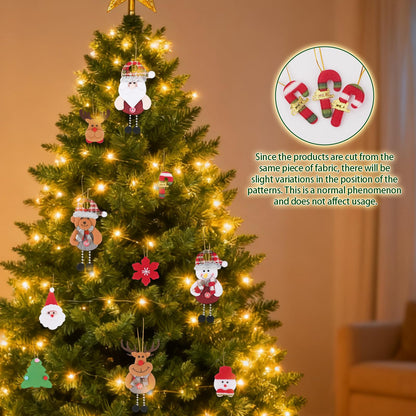 10-Piece Christmas Felt Ornament Set, Featuring Plush Santa Claus, Snowman, Reindeer, and Bear Ornaments, Suitable for Christmas Tree, Home, and Party Decoration (10 Different Designs)