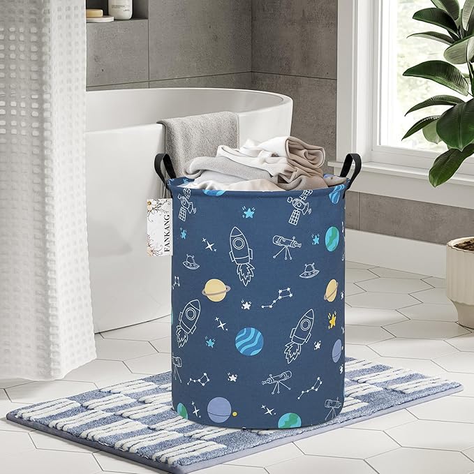 FANKANG Storage Basket, Nursery Hamper Canvas Laundry Basket Foldable