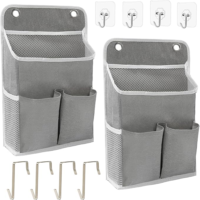 2-Pack Hanging Storage Organizer, Over The Door Hanging Bags/Wall Baskets