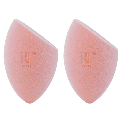 Real Techniques Iconic Blend + Set Makeup Sponge Duo, Makeup Blending Sponges, For Liquid, Cream, & Powder, Cloud Skin, Powder Sponge & Foundation Sponge, Latex-Free, Vegan & Cruelty Free, 2 Count