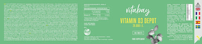 Vitabay Vitamin D3 20,000 IU - 365 high Dosage and time-Released Vitamin D Tablets - Vegan and Laboratory Tested