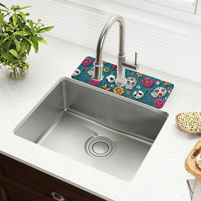 Kitchen Sink Splash Guard 2 PCS 14.7 Inch Sink Faucet Mat Splash Guard