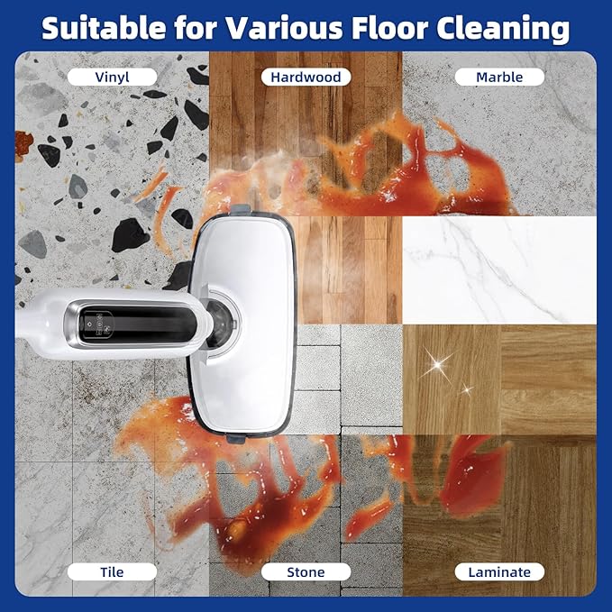 LOVECO 4 Pack Steam Mop Pads + 4 Microfiber Small Cloths Compatible