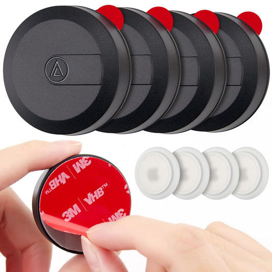 4 pack For Apple Airtag Holder with 3M Adhesive Sticker,Waterproof Durable Scratch-Resistant AirTag Case, Protective Air Tag Holer Accessory for Skis, Trailer, Drone, Bike, car& More