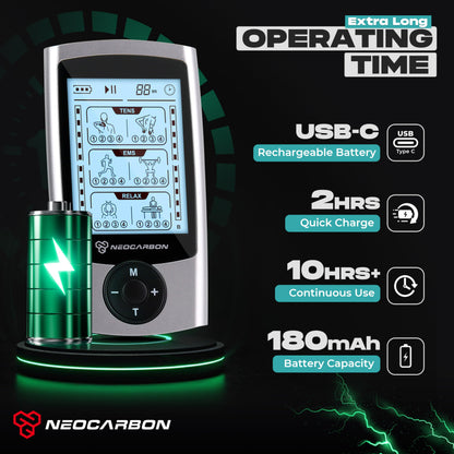 TENS Unit Muscle Stimulator, EMS Massager Machine for Shoulder, Neck, Sciatica and Back Pain Relief, Electronic Pulse Massage Physical Therapy, Silver