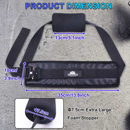 Nordic Hamstring Curl Strap – with Extra Large Foam Stopper and Thick Neoprene Padding, Fits Various Doors, Enhances Leg Strength and Muscles (knee pad not include)