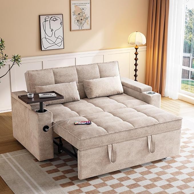 65'' 3-in-1 Convertible Sofa Bed