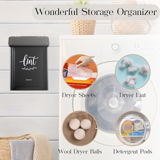 PERFNIQUE Magnetic Lint Bin for Laundry Room