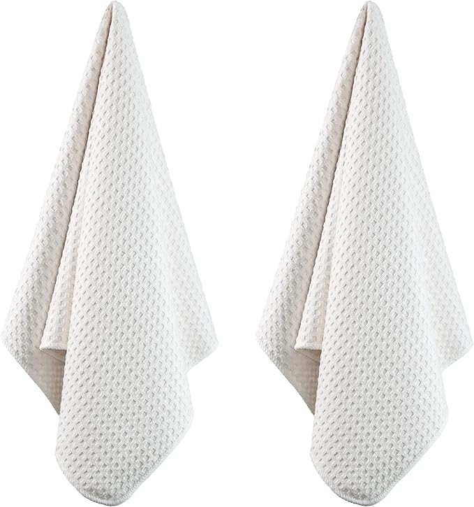 POLYTE Ultra Premium Microfiber Kitchen Dish Hand Towel Waffle Weave, 8 Pack